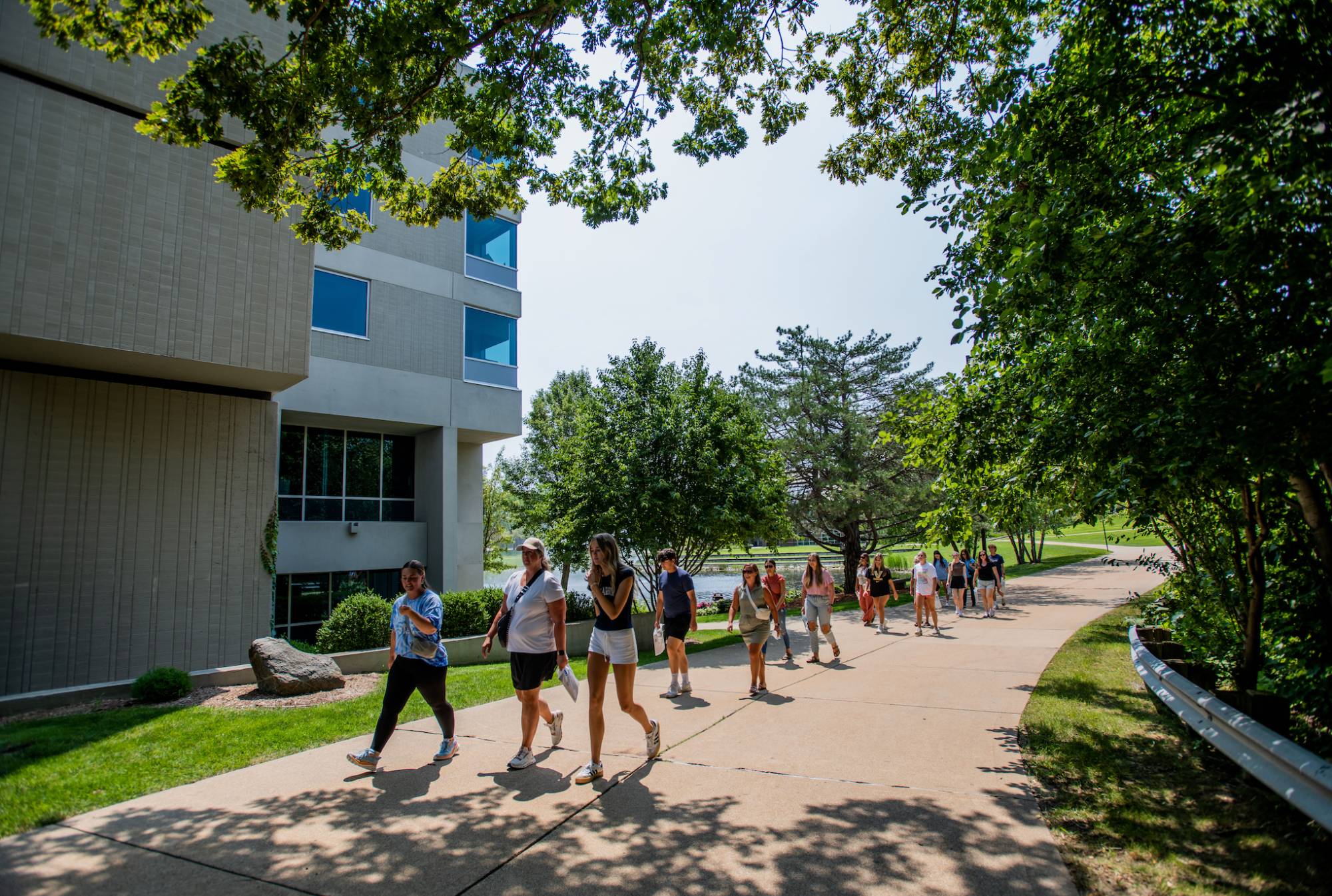 Students walking on campus